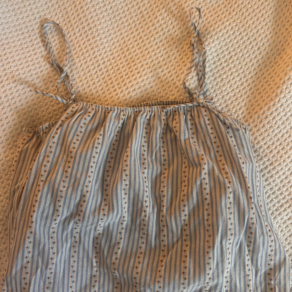 Striped Blue and White Spaghetti Strap Top